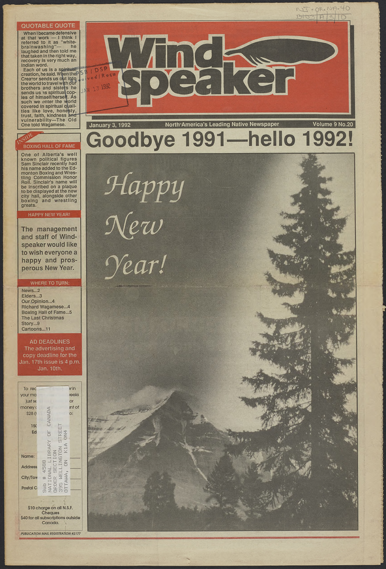 January 3, 1992
