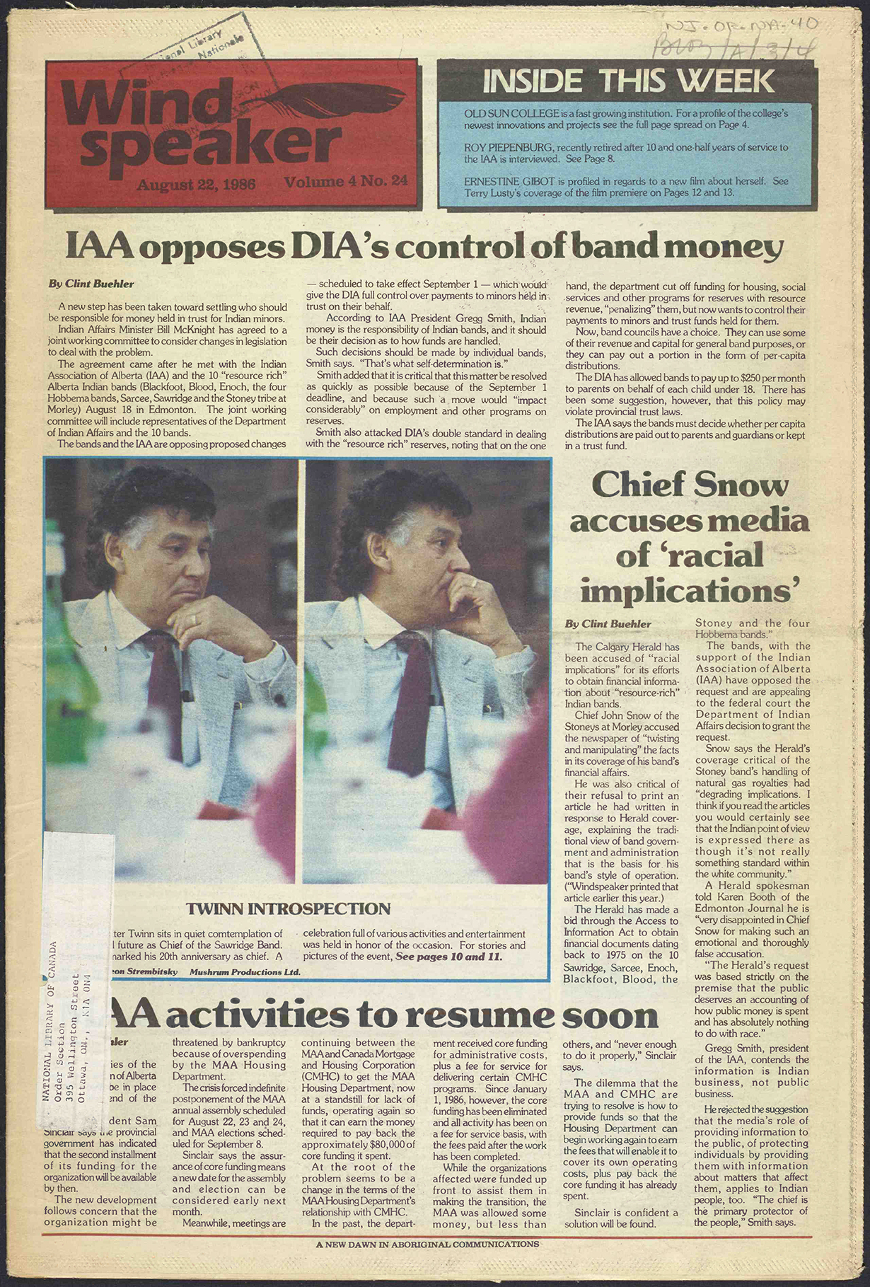 Windspeaker August 22, 1986