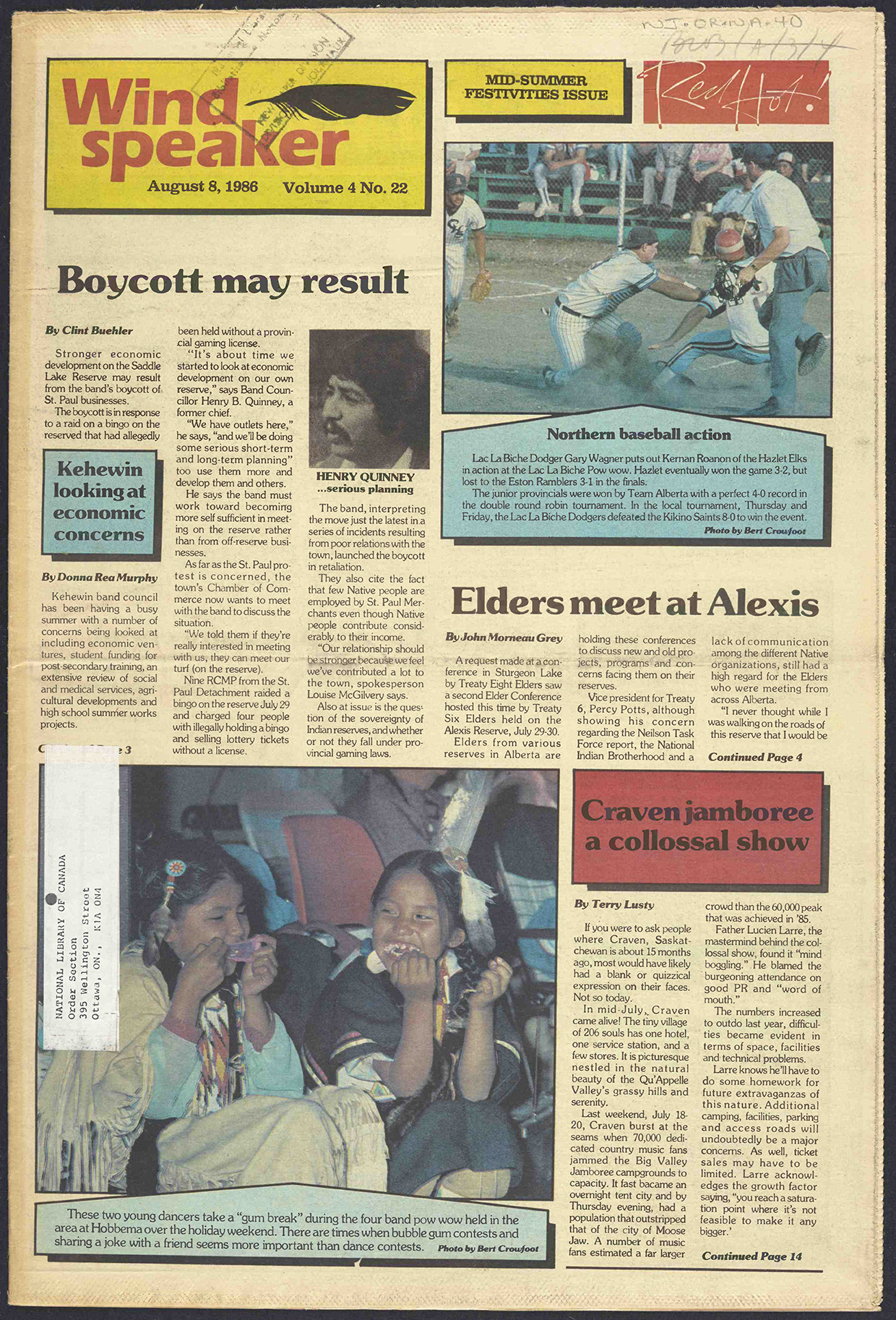 Windspeaker August 8, 1986