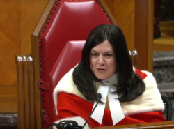 Justice Michelle O’Bonsawin in her red robe
