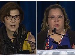 Shown are photos of Cindy Blackstock and Cindy Woodhouse