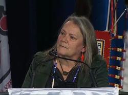 Kimberly Murray addresses the Assembly of First Nations chiefs.