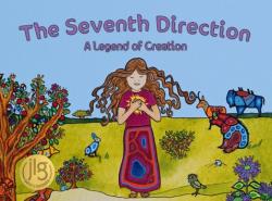 Illustration on a new children's book shows a gril with flowing hair. She is surrounded by the beings of the earth, plants, trees, animals and birds.