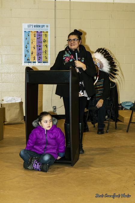 Councillor Tracy McHugh addresses the gathering