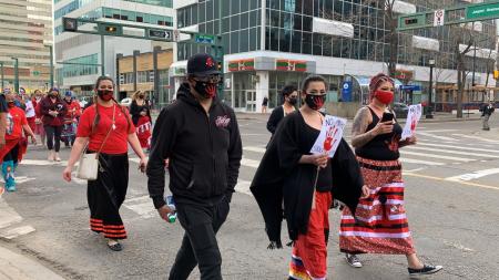 Red Dress Day Commemoration March Edmonton May 5